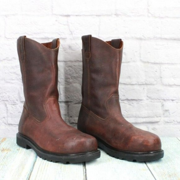 Men's Brown Leather Boots - Picture 3 of 9